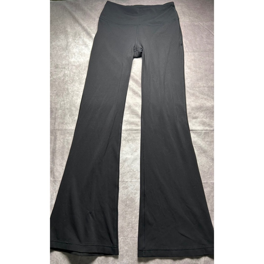 Lululemon Groove Super High-Rise Flared Pant Womens 8 Black Nulu Yoga W5EBNS